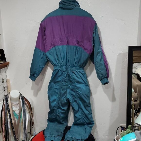Vintage Silvy Teal and Purple Retro Style Winterbraid Ski Suit Made In Italy - Picture 8 of 15